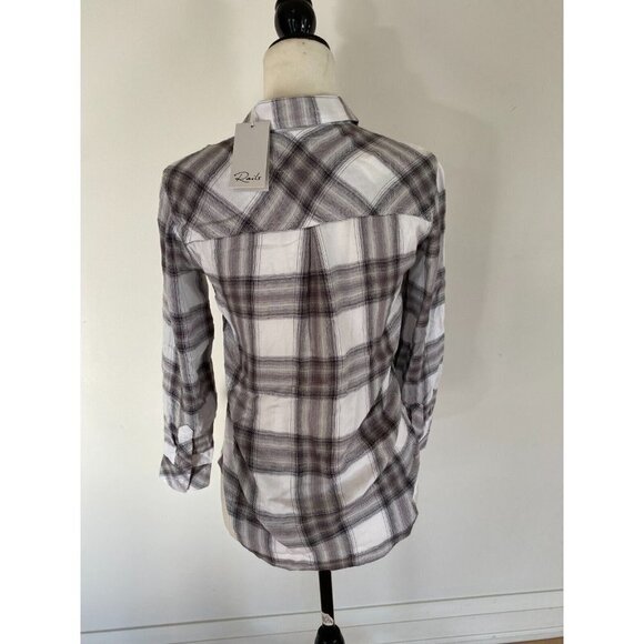 Rails Long Sleeve BNWT Plaid Top Sz 2XSmall Womens "Hunter" Button Down - Picture 3 of 8